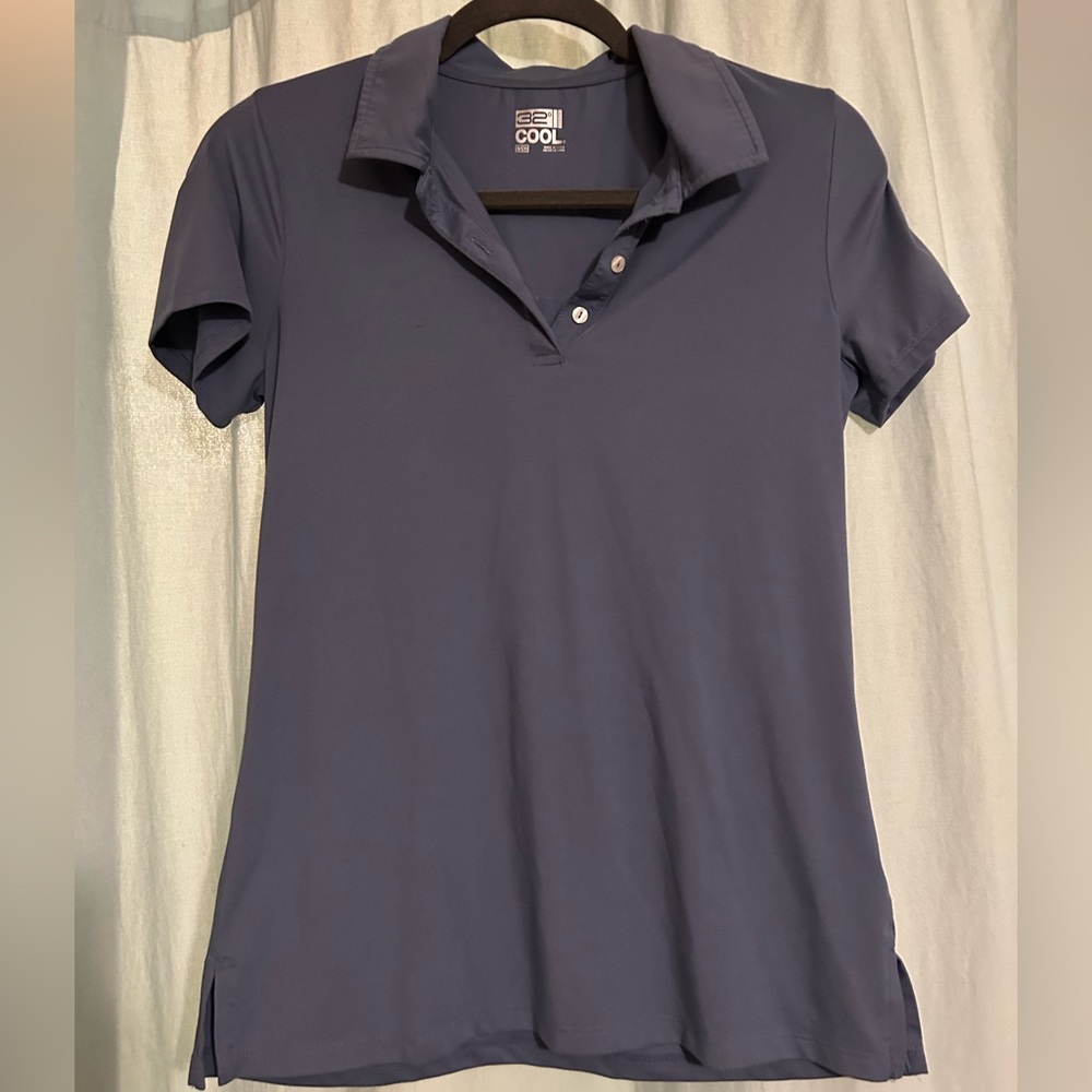 32 degrees cool polo shirt light blue small